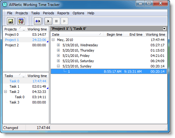 AllNetic Working Time Tracker screen shot